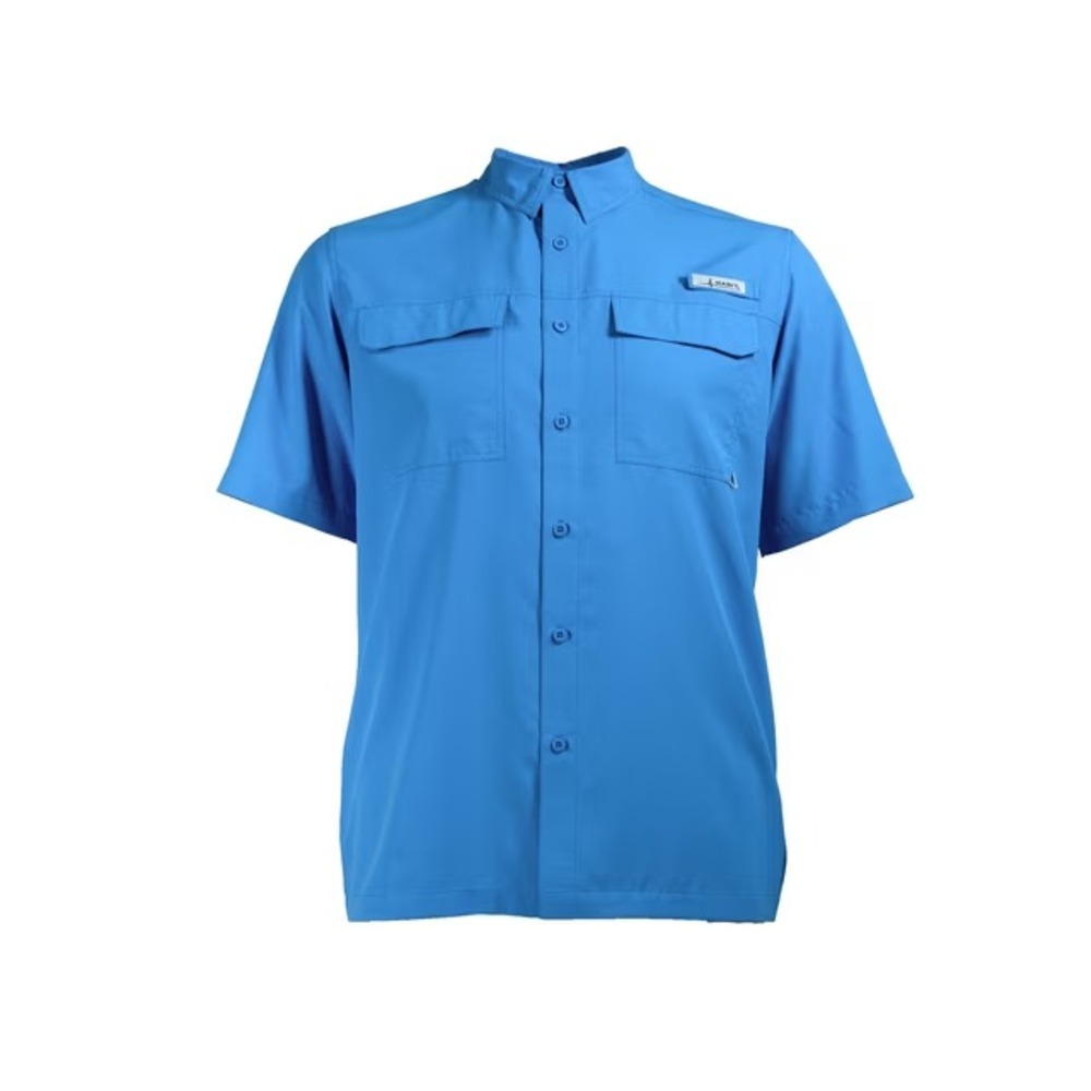 Habit Mens Short Sleeve UPF 50+ Fishing Shirt XXL Super Sonic Blue